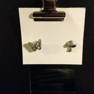 Vintage Y2K 90s Whimsy Mushroom Butterfly earrings